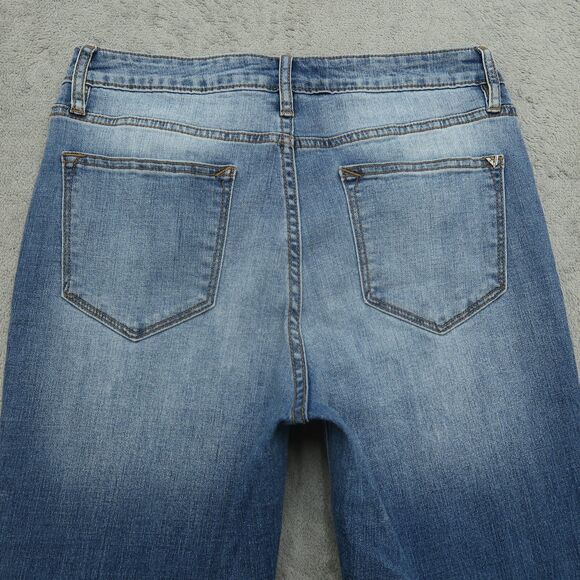 VIGOSS Jeans Women's Size 27 Blue Mid-Rise Ace Straight Denim 30" Inseam Destroy - Picture 16 of 16